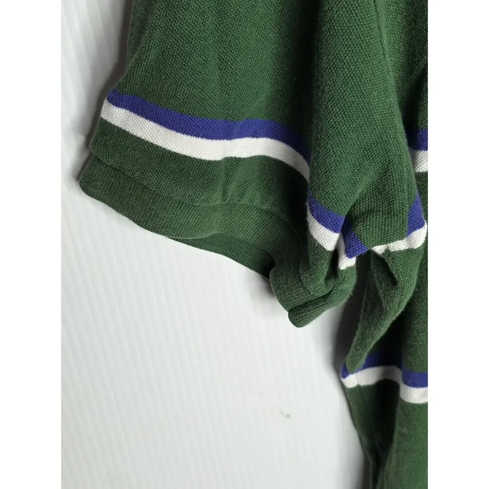 Polo Ralph Lauren Striped Polo Shirt Men’s Large Green Purple Classic Cotton